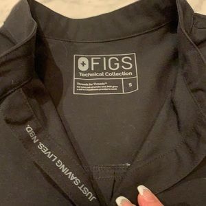 Figs - women's Black Rafaela - Mandarin Collar Scrub Top - S